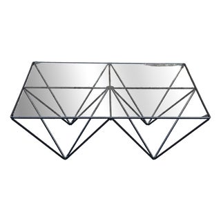 Coffee Table in Metal and Glass, 1980s For Sale