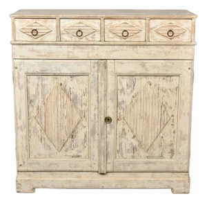 Late 19th Century Swedish Gustavian White Painted Pine Cupboard