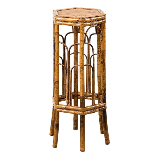 Antique Tortoise Octagon Bamboo Stand For Sale