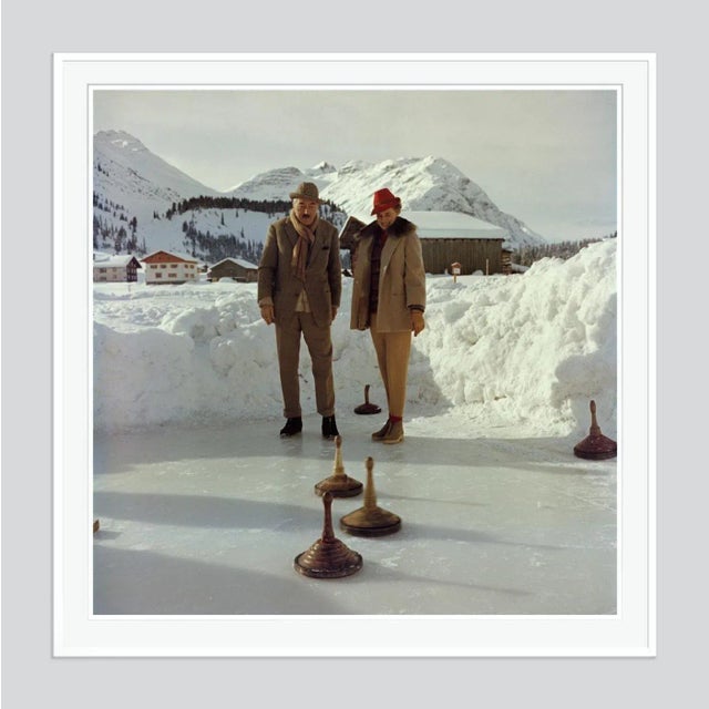 Modern Curling 1961 by Slim Aarons Framed C-Print Photograph For Sale - Image 3 of 3