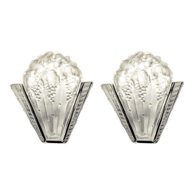 French Art Deco Wall Sconces by Sabino - a Pair For Sale