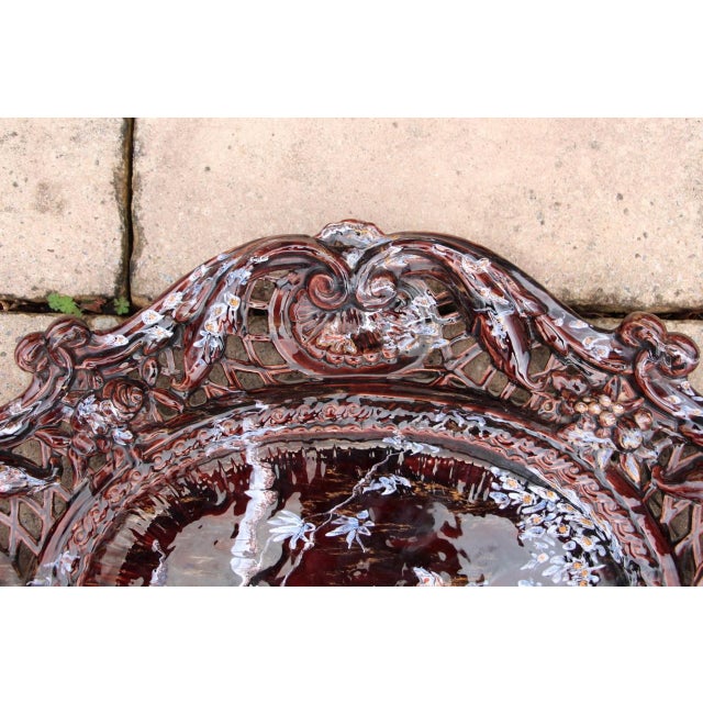 Ceramic Large Earthenware Platter from Saint-Clément and Emile Gallé, 1890s For Sale - Image 7 of 11