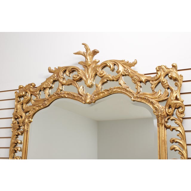 Traditional Friedman Brothers 6688 Large Ornate Gold Frame Mirror For Sale - Image 3 of 15