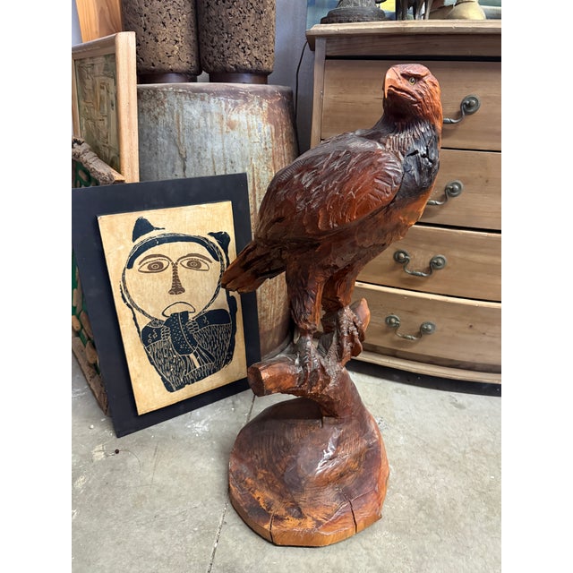 1950s Wood Carving of Golden Eagle. For Sale - Image 6 of 6