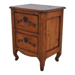 Woodland Country French Distressed Finish 2 Drawer Nightstand For Sale