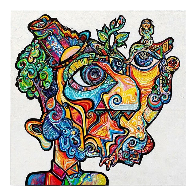 Alexander Arshansky, "A Wiser Man" Abstract/Cubist Piece For Sale