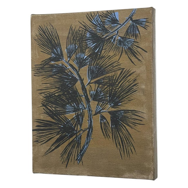 Textile 1970s Branch Botanical Painting Wall Art on Canvas. For Sale - Image 7 of 10