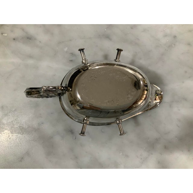 Metal F. B. Rogers Silver‑Plated Butter, Sauce or Gravy Warmer on Ornate Stand - Regency Dining, Holiday Dining, Entertaining, Thanksgiving - See Pics! For Sale - Image 7 of 9