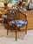 Vintage Chinoiserie Drexel Heritage Faux Bamboo Walnut Spindle Arm Chair Newly Upholstered For Sale - Image 12 of 12