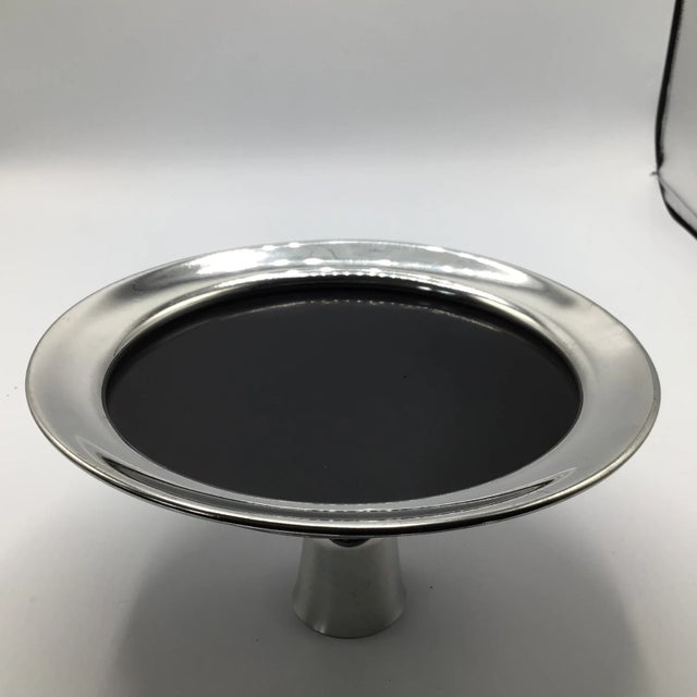 Silver Pewter Eales of Sheffield Serving Tray and 6 English Pewter Stemmed Aperitif Glasses - Set of 7 For Sale - Image 8 of 13