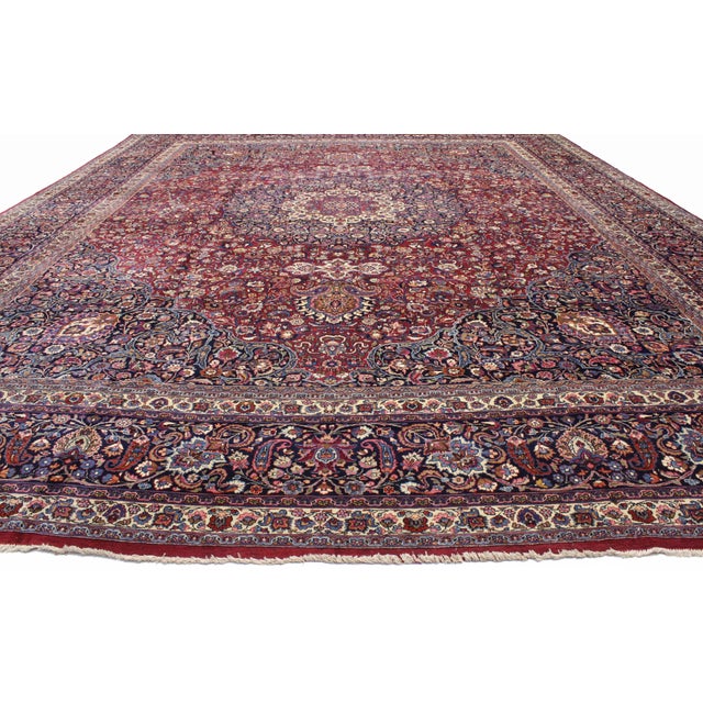 Antique Persian Mashhad Rug, 15'09 X 19'00 For Sale - Image 9 of 10