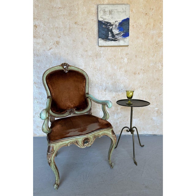 Spanish Spanish Gilt Iron Drinks Table on an Elevated Tripod Base For Sale - Image 3 of 12