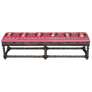 Twisted Suzani Upholstered Bench