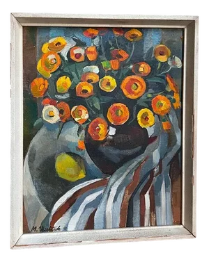 Maira Veisbārde, Floral Still Life, Oil Painting, 1981