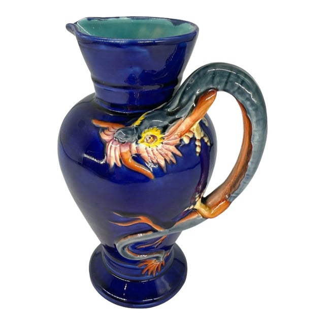 A Wedgwood Majolica Dragon Jug, Designed by Hughes Protât and Dated 1878 For Sale