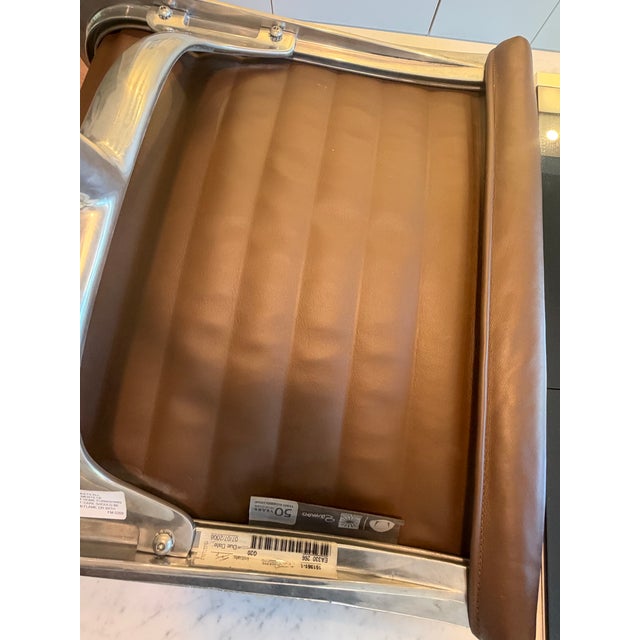 Eames Herman Miller Eames Aluminum Group Ea330 Management Chair in Brown Leather (2008 50th Anniversary Edition) For Sale - Image 4 of 7