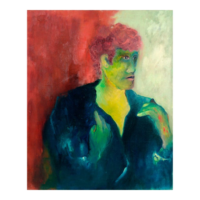 1960s Mid-Century Fauvist Portrait of a Man Oil Painting by Sydney Helfman For Sale