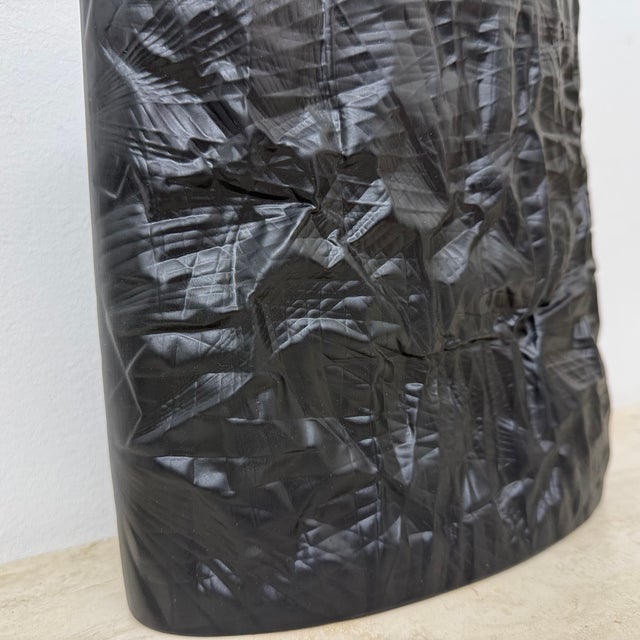 Bisque Black Porcelain Paper Relief Vase by Martin Freyer for Rosenthal, 1970s For Sale - Image 4 of 17