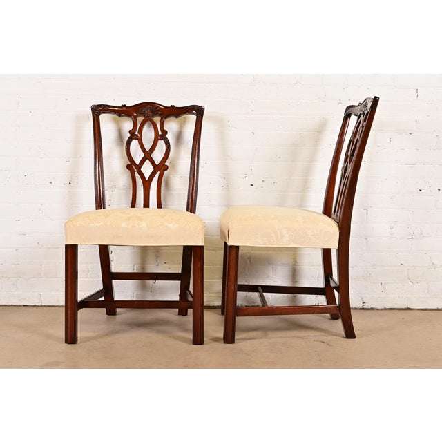 Kindel Furniture Georgian Carved Mahogany Dining Chairs, Set of Six For Sale - Image 9 of 13