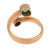 Vintage Old European Cut Diamond Emerald 18k Rose Gold Toi Et Moi Ring, Size 5.5 For Sale In Los Angeles - Image 6 of 7