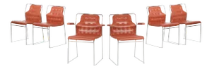 Set of 6 Bruno Mathsson Dining Chairs for Dux