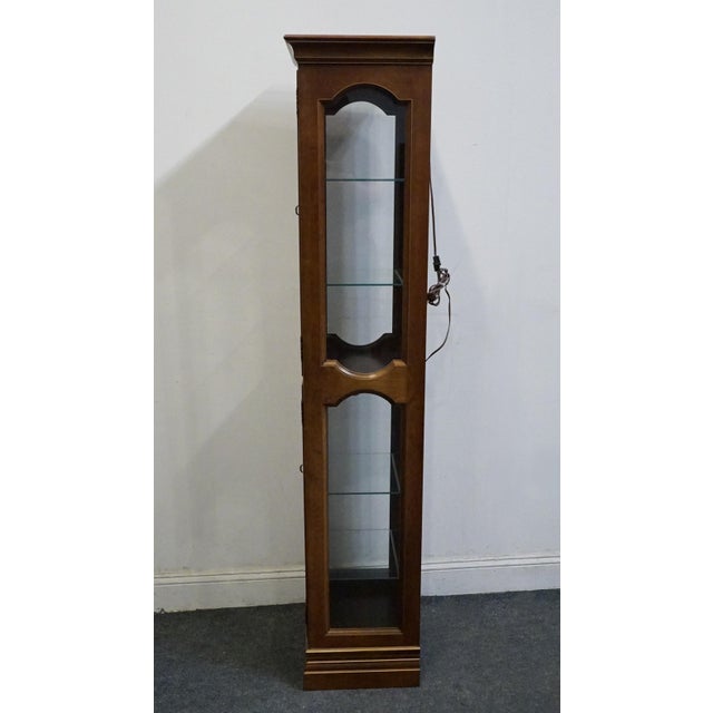 Wood Jasper Cabinet Traditional Style 16" Petite Lighted Display Curio Cabinet 337-1-N - Olde Fruitwood Finish For Sale - Image 7 of 12