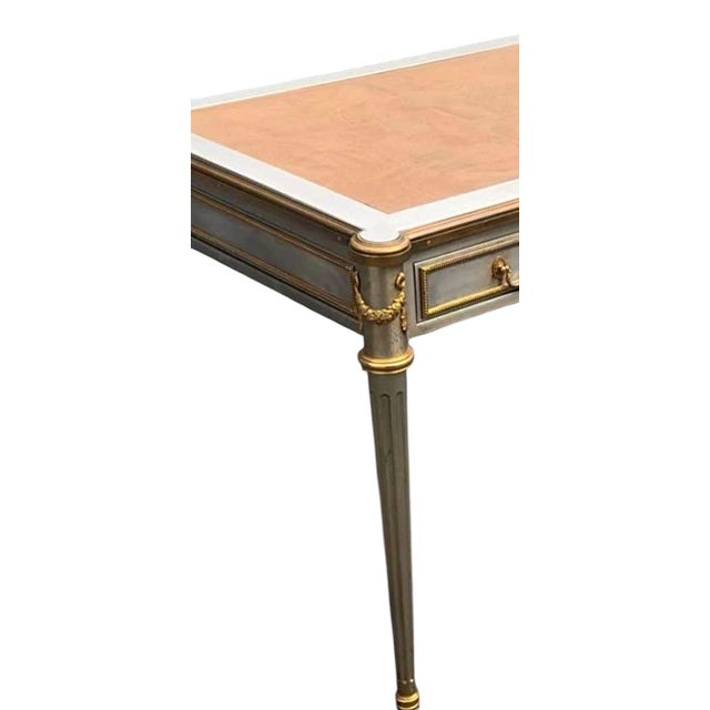 Mid 20th Century Attributed to John Vesey Stainless Steel & Bronze Neoclassical Desk For Sale - Image 11 of 18