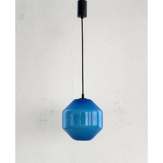 Italian Murano Glass Pendant Light in Blue by Vistosi, 1970s For Sale - Image 11 of 13