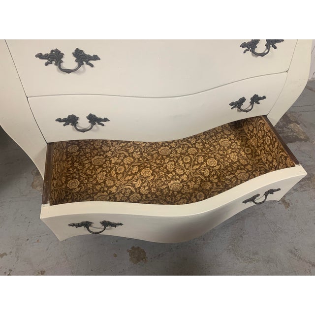 1940s Pair of Vintage Bombe Commodes For Sale - Image 5 of 12
