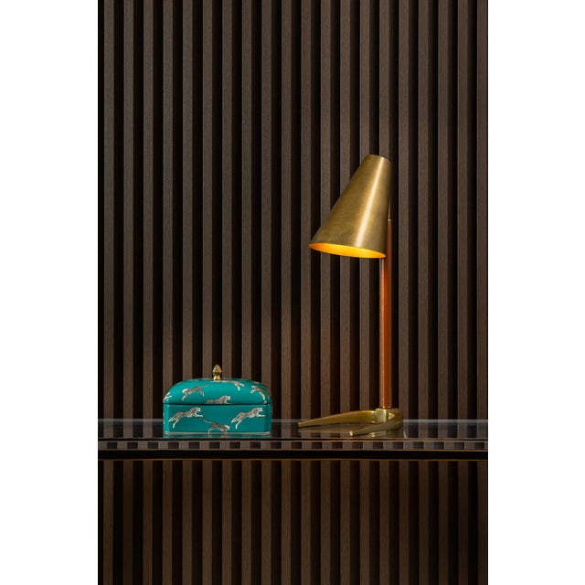 2020s Oslo Arnold Accent Lamp with Metal Shade with Vegan Leather Column For Sale - Image 5 of 6