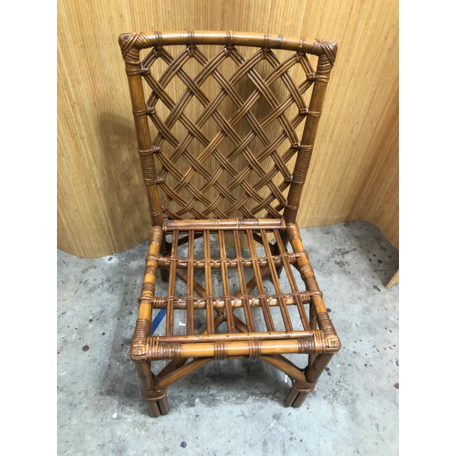 1960s Pair of Vintage Weaved Rattan Dining Chairs For Sale In West Palm - Image 6 of 12