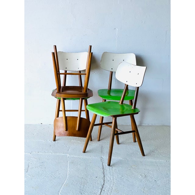 Dining Chairs from Ton, 1960s, Set of 4, in Good conditions. Designed 1960 to 1969 This piece has an attribution mark, I...
