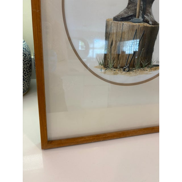 Vintage Framed Anvil Reproduction Print Blacksmith Tool Illustration in Wood Frame For Sale - Image 9 of 12
