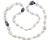14K white gold necklace featuring baroque white and dark grey/blue pearls with 0.27 carats of brilliant round diamonds....