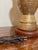 1940s Moroccan Tooled Brass Lamp With Copper and Wood Accents For Sale - Image 4 of 12