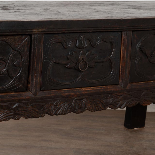 18th Century Chestnut Console Table With Three Large Carved Drawers For Sale - Image 14 of 18