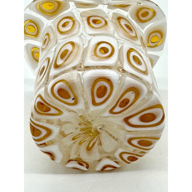 Glass Vintage Fratelli Toso Murano Art Glass Bull's Eye Top Hat For Sale - Image 7 of 8