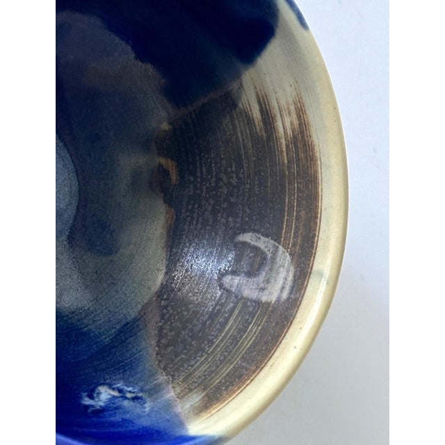 Modern Ceramic Tea Bowl with Brilliant Blue Glaze by Toshiko Takaezu For Sale - Image 3 of 12