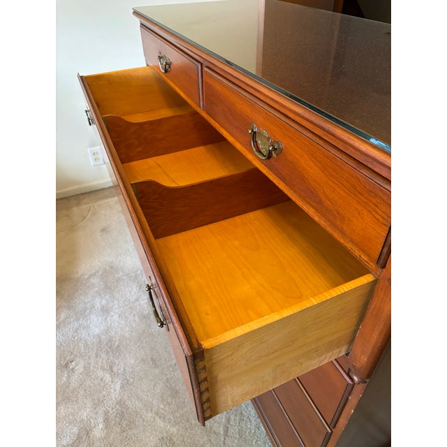 Wood Vintage Cherry Wood Chest With 9 Drawers For Sale - Image 7 of 8