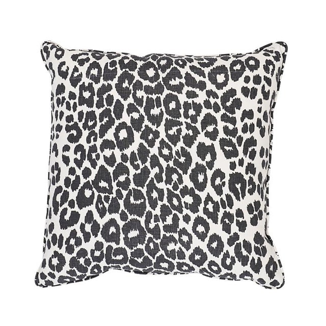 Modern Schumacher Iconic Leopard 20" Pillow in Graphite For Sale - Image 3 of 3