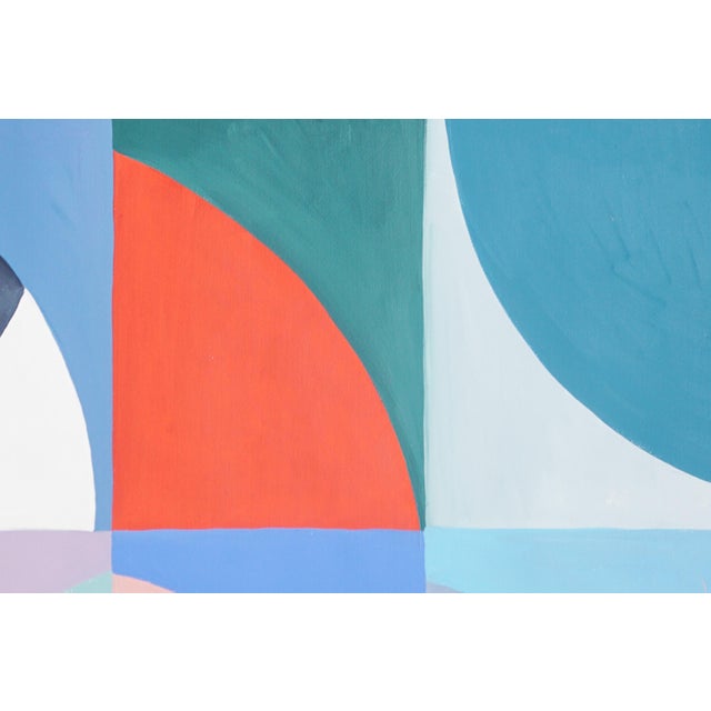 Orange 2026, Abstract Geometric Tiles, Bauhaus Landscape, Representation of Nine Skies, Acrylic Paint on Watercolor Paper by Natalia Roman For Sale - Image 8 of 8