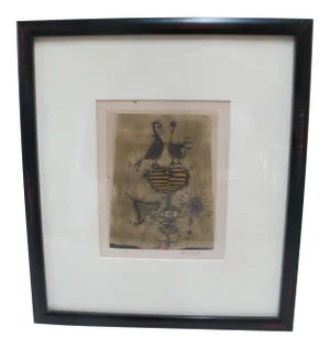 Vintage Johnny Friedlander Framed Signed Modern Art Engraving