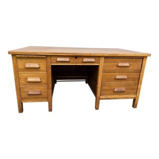 Vintage Oak Teacher’s Desk For Sale