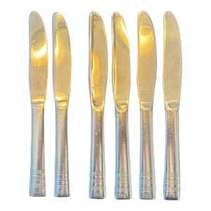 1940s-50s Mid-Century Modern Pan Am Tray Setup’ Stainless Knives- Set of 6