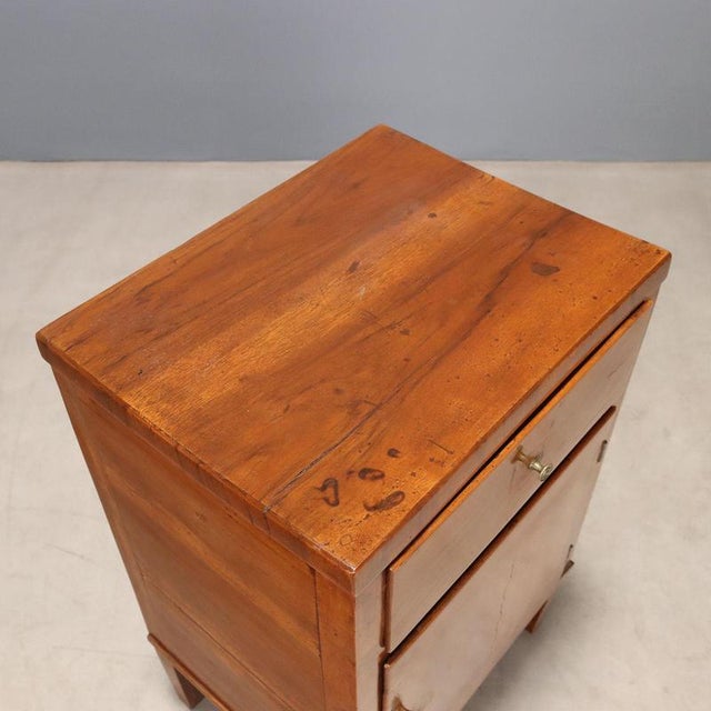Wood Directoire Walnut Bedside Table For Sale - Image 7 of 9