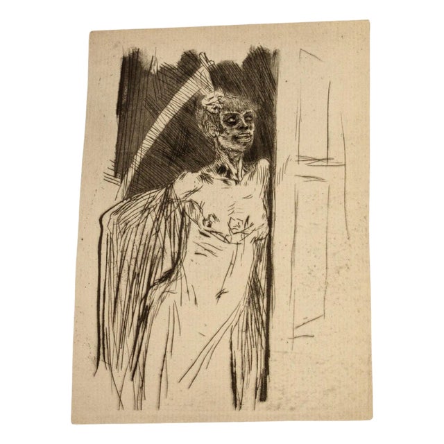 Felicien Rops, Figurative Scene, Original Etching, 19th Century For Sale