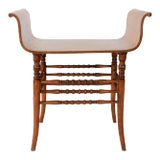 Early 20th C. Birdseye Maple Vanity Bench or Stool For Sale