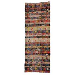 Vintage Turkish Kilim Runner- 3′3″ × 8′8″ For Sale