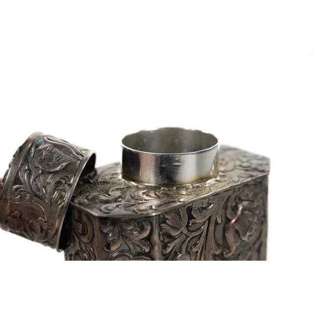 19th Century Antique Silver Repousse Tea Caddy For Sale - Image 9 of 9
