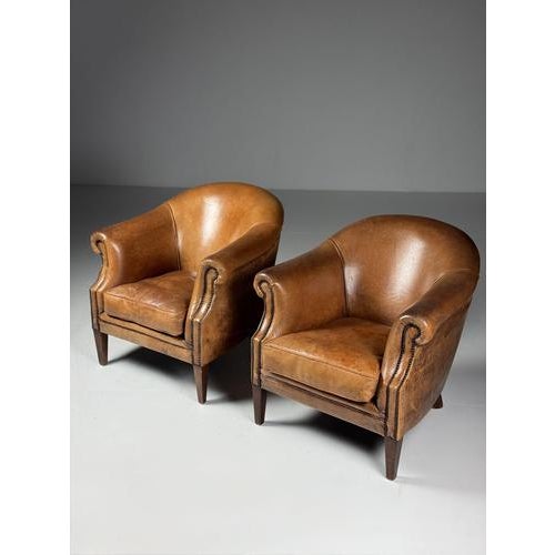 Club Chairs in Sheepskin Leather, Set of 2 For Sale - Image 9 of 9